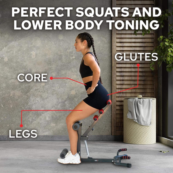 Foldable Durable Low Impact Lower Body Workouts Squat Machine Targets Glutes Quads Hamstrings Core Abs Home Use PU Material CN