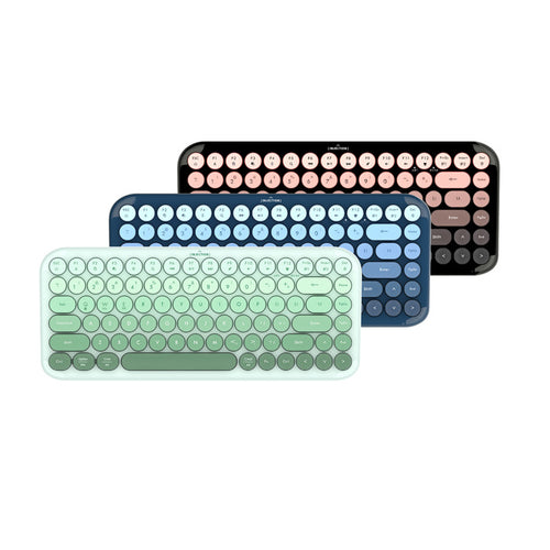 MOFII Hot Sale Compact Mini 84-Keys Keyboards Round Retro Woman Girl Wireless BT Cute Colorful Keyboard