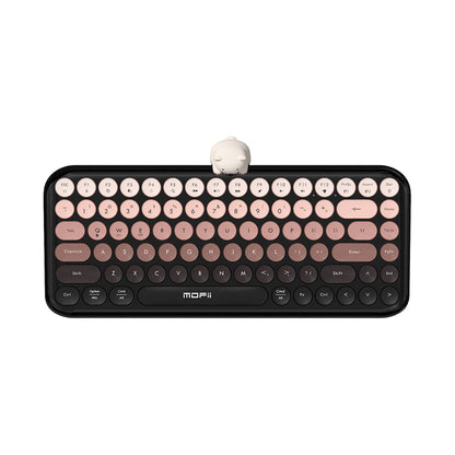 MOFII Hot Sale Compact Mini 84-Keys Keyboards Round Retro Woman Girl Wireless BT Cute Colorful Keyboard